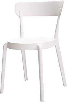 Photo 1 of Amazon Basics White, Armless Bistro Dining Chair-Set of 2, Premium Plastic-
