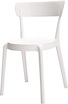 Photo 1 of Amazon Basics White, Armless Bistro Dining Chair-Set of 2, Premium Plastic
