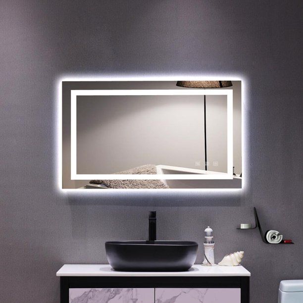 Photo 1 of Ktaxon 40"x24" Led Dimmable Bathroom Mirror LED Lighted Wall Mounted Mirror for Bathroom Vanity Mirror with Touch Button and Anti-Fog Function
