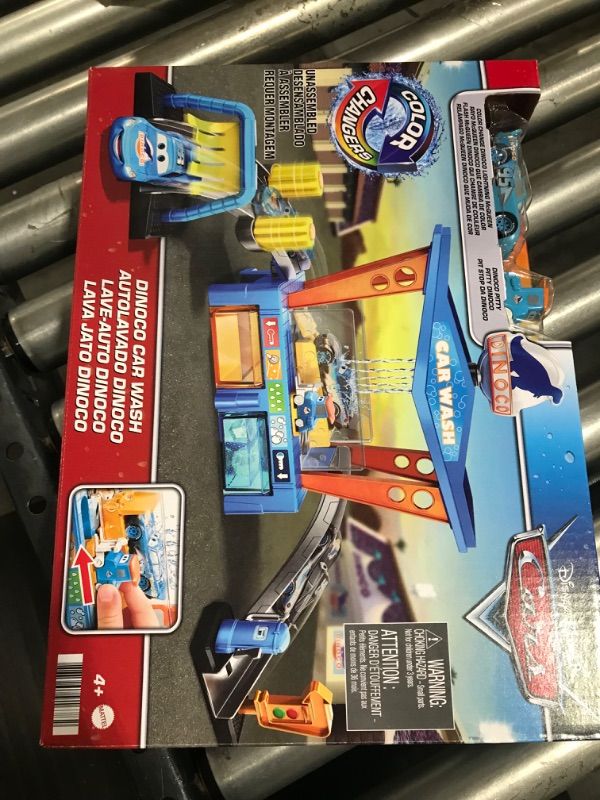 Photo 2 of Disney Pixar Cars Color Change Dinoco Car Wash Playset with Pitty and Exclusive Lightning McQueen Vehicle, Interactive Water Play Toy for Kids Age 4 Years and Older
