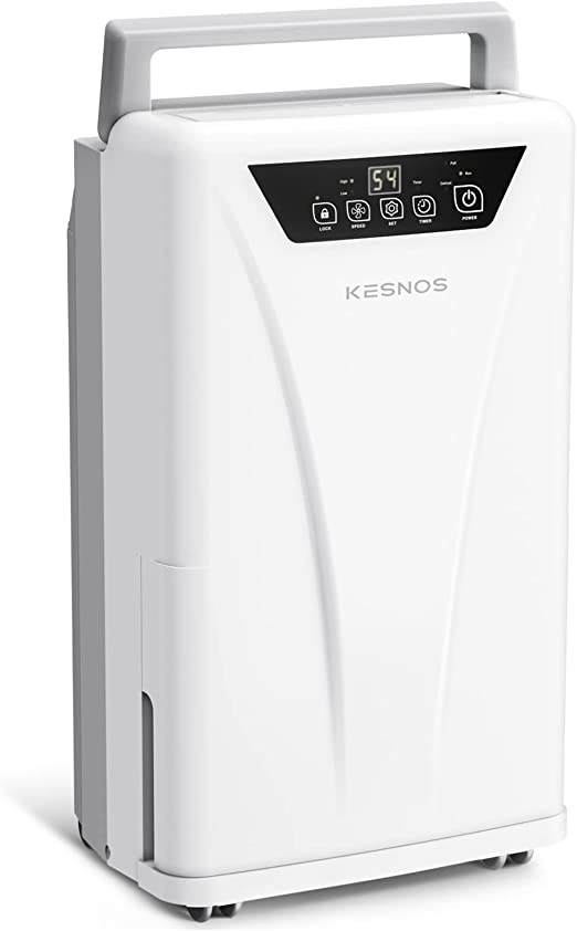 Photo 1 of Kesnos 2,500 Sq. Ft Dehumidifier for Home and Basement, 34 Pint Home Dehumidifier with Drain Hose, Water Tank, 24H Timer and Auto Defrost for Basement, Bedroom, Office and More
