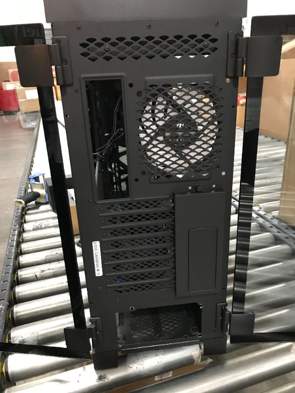 Photo 1 of MSI - MPG SEKIRA EATX Mid-Tower Case - Black/Silver SOME DAMAGE TO METAL 
