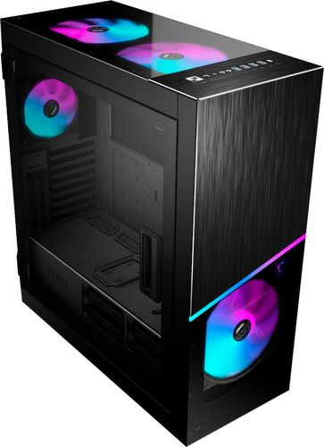 Photo 1 of MSI - MPG SEKIRA EATX Mid-Tower Case - Black/Silver SOME DAMAGE TO METAL 
