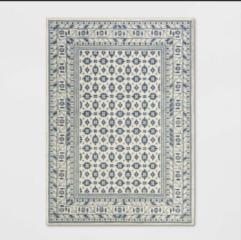 Photo 1 of 5' X 7' Blue/Ivory Area Rug Threshold-066
