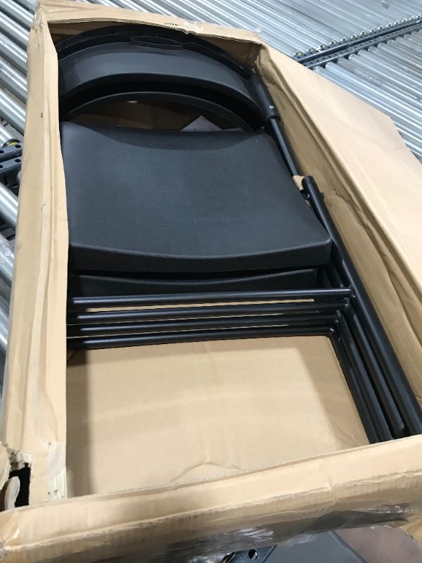 Photo 2 of Amazon Basics Folding Plastic Chair, 350-Pound Capacity, Black, 2-Pack
