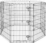 Photo 1 of Amazon Basics Foldable Metal Pet Dog Exercise Fence Pen With Door Gate - 60 x 60 x 42 Inches, Black