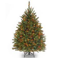 Photo 1 of 4.5ft Pre-lit Dunhill Fir Hinged Artificial Christmas Tree Multicolor Lights - National Tree Company

