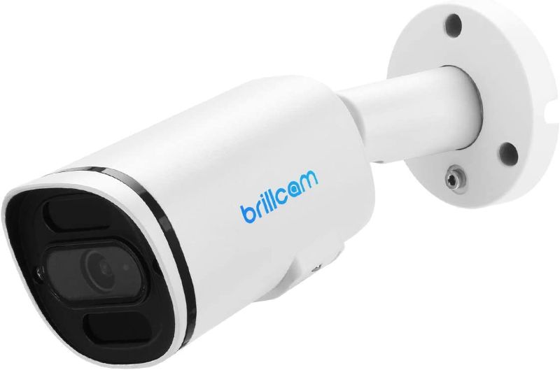 Photo 1 of Brillcam Bullet Surveillance Cameras, Night Vision 115ft, 8MP PoE Camera, 2.8mm Lens, 4K Security Camera, Built-in Mic/SD Slot, 128GB SD Card(Not Included), Human/Motion Detection
