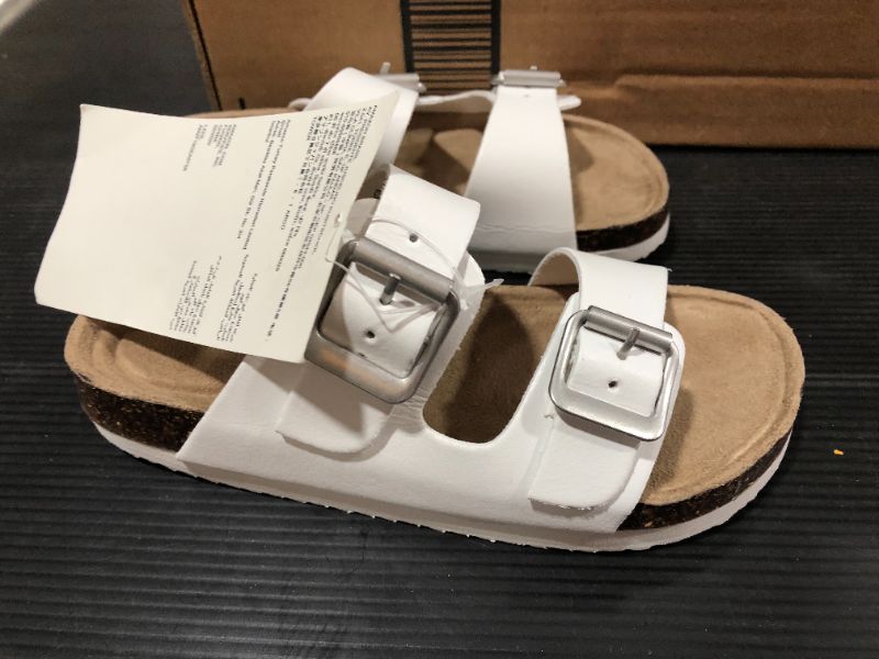 Photo 2 of Birkenstock Kids' Arizona Birko-Flor Sandals - White--- size 13 kids
