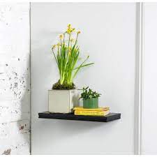 Photo 1 of 18 in. W x 8 in. D x 1.25 in. H Black MDF Floating Shelf
