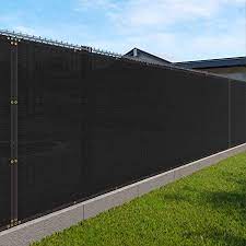 Photo 1 of 4' x 25' Privacy Fence Screen in Black with Bindings & Grommets 85% Blockage Windscreen Outdoor Mesh Fencing Cover Netting Fabric with Zip Ties