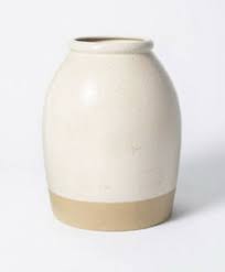 Photo 1 of 11" x 8" Crock Stoneware Vase Beige - Threshold™ designed with Studio McGee--- 2ct
