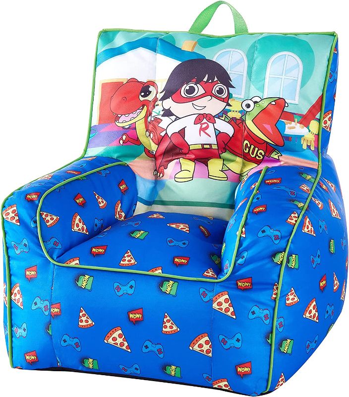 Photo 1 of Idea Nuova Ryan's World Toddler Nylon Bean Bag Chair with Piping & Top Carry Handle
