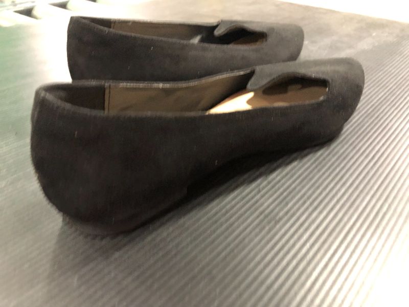 Photo 2 of Black Faux Suede Low Wedges--- size 9