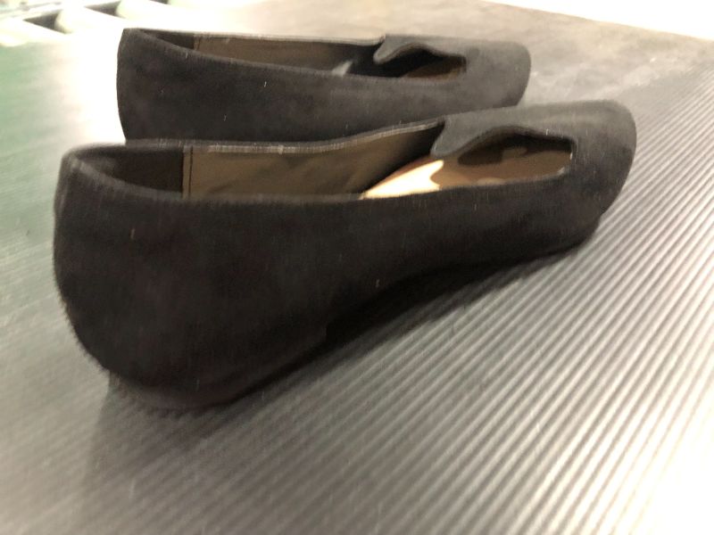 Photo 1 of Black Faux Suede Low Wedges--- size 9