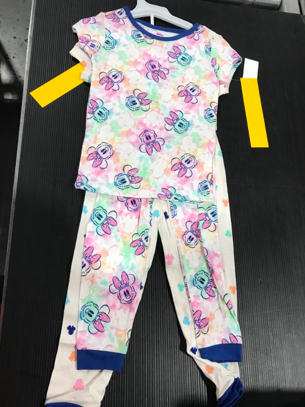 Photo 3 of Toddler Girls' 4pc Minnie Mouse Short Sleeve Snug Fit Top and Pants Pajama Set SIZE (4T)
