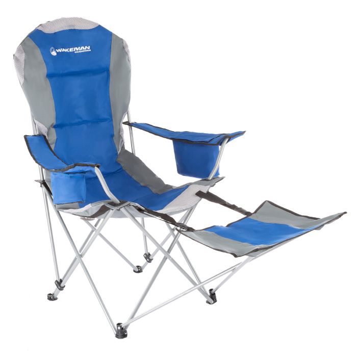 Photo 1 of 75-CMP1053 Camp Chair with Footrest - 300 Lbs - Blue
