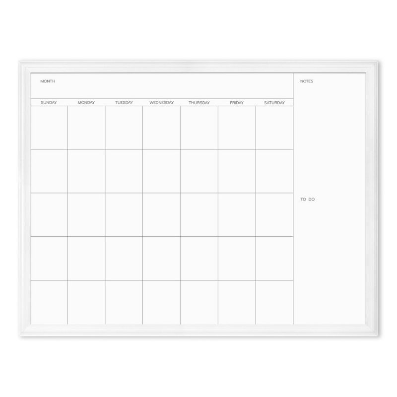 Photo 1 of U Brands Magnetic Dry Erase Calendar Whiteboard, 30" X 20", White Decor Frame
