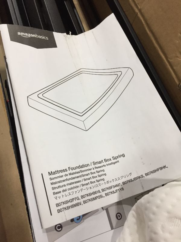 Photo 3 of Amazon Basics Smart Box Spring Bed Base, 5-Inch Mattress Foundation - Full Size, Tool-Free Easy Assembly
