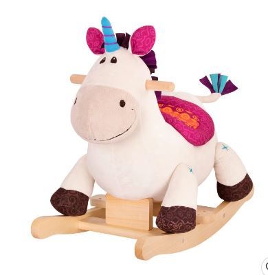 Photo 1 of B. toys Wooden Rocking Unicorn Rodeo Rockers - Dilly-Dally Item is broken at the bottom


