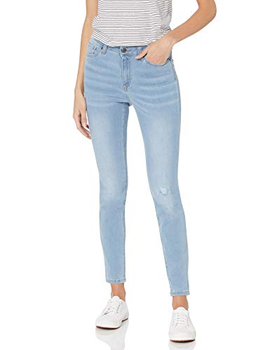 Photo 1 of Amazon Essentials Women's Mid-Rise Skinny Jean, Bleached Blue Wash, 12 Short
