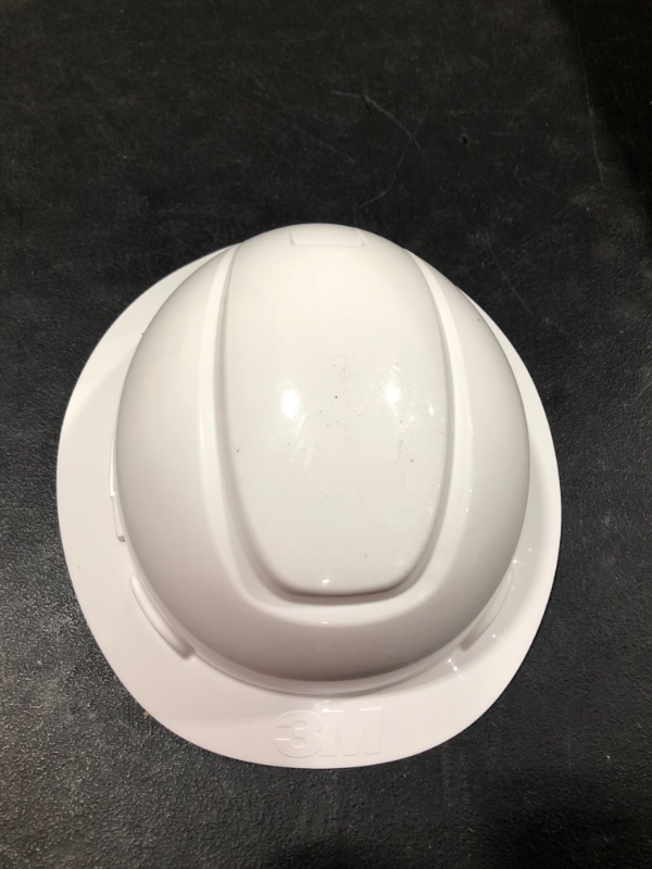 Photo 2 of 3M Full-Brim Non-Vented Hard Hat with Ratchet Adjustment White
