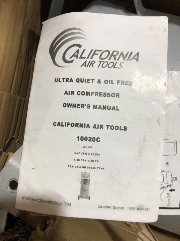 Photo 4 of California Air Tools 8010 Steel Tank Air Compressor | Ultra Quiet, Oil-Free, 1.0 hp, 10 gal
