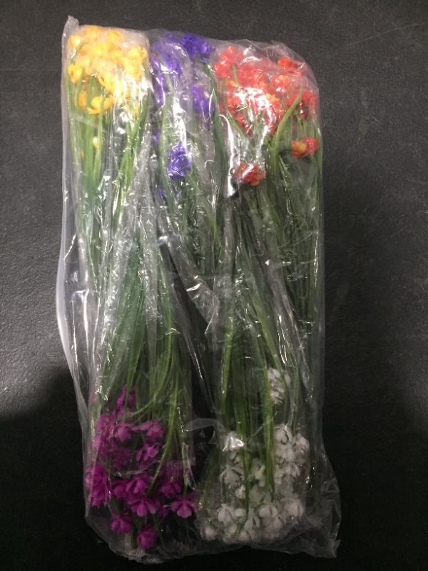 Photo 1 of 10 Bundles Artificial Flowers, Outdoor UV Resistant Shrubs Plants, Faux Plastic Greenery Gypsophila for Hanging Planter Kitchen Home Porch Window Box Wedding Office Garden Decor Indoor Outdoor
