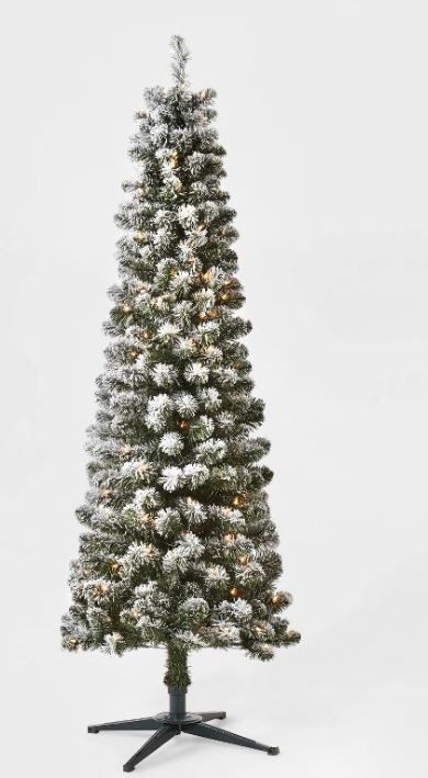 Photo 1 of 6ft Pre-lit Artificial Christmas Tree Flocked Alberta Spruce Clear Lights - Wondershop™

