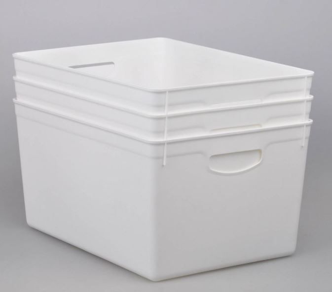 Photo 1 of 3ct Large Plastic Rectangle Storage Bin White - Bullseye's Playground™

