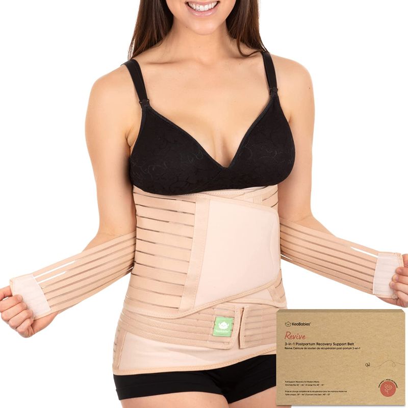 Photo 1 of 3 in 1 Postpartum Belly Support Recovery Wrap – Postpartum Belly Band – After Birth Brace – Slimming Girdles – Body Shaper - Waist Shapewear – Post Surgery & Back Support - Pregnancy Belly Support Band (Classic Ivory, One Size)
