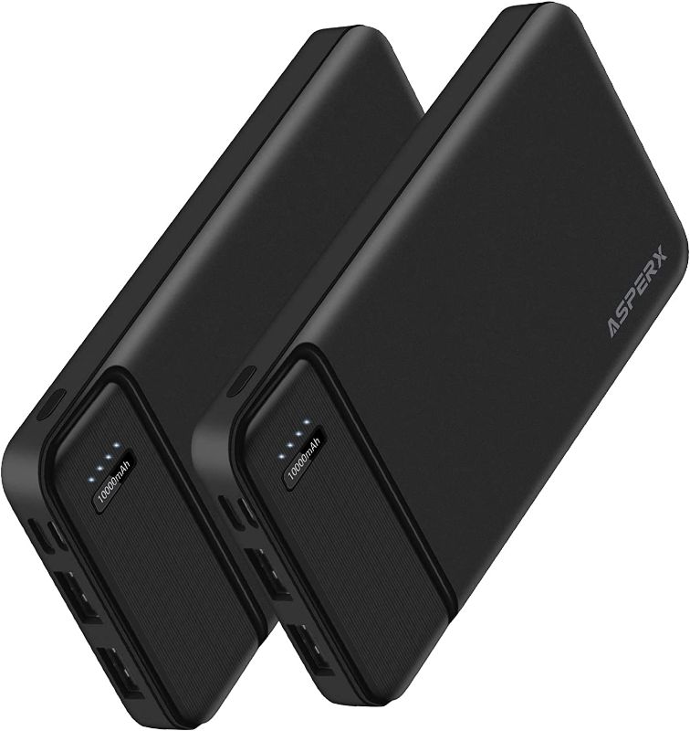 Photo 1 of AsperX Power Bank 2 Pack, Portable Charger, 10000mAh Portable Phone Charger Fast Charging, Dual Output and USB C Input, Cell Phone Battery , Android and
