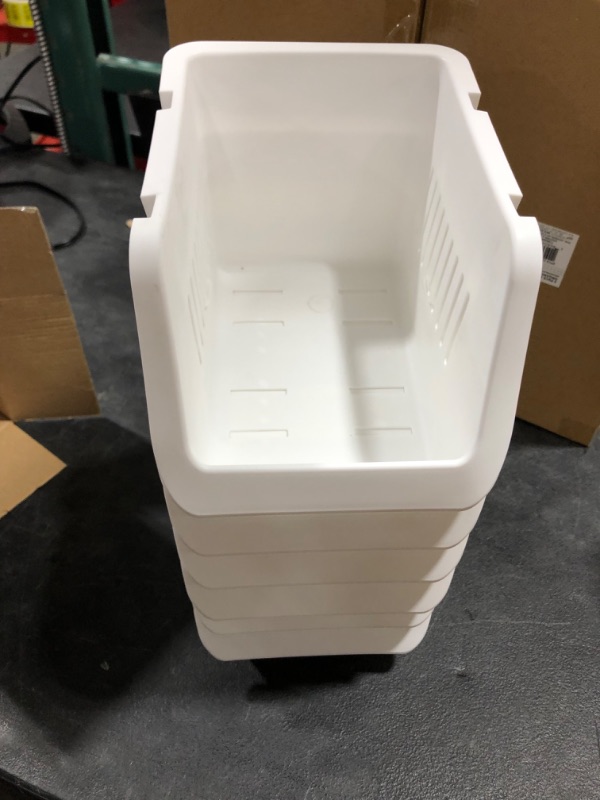 Photo 2 of 6ct Plastic Stackable Storage Bin White - Bullseye's Playground™

