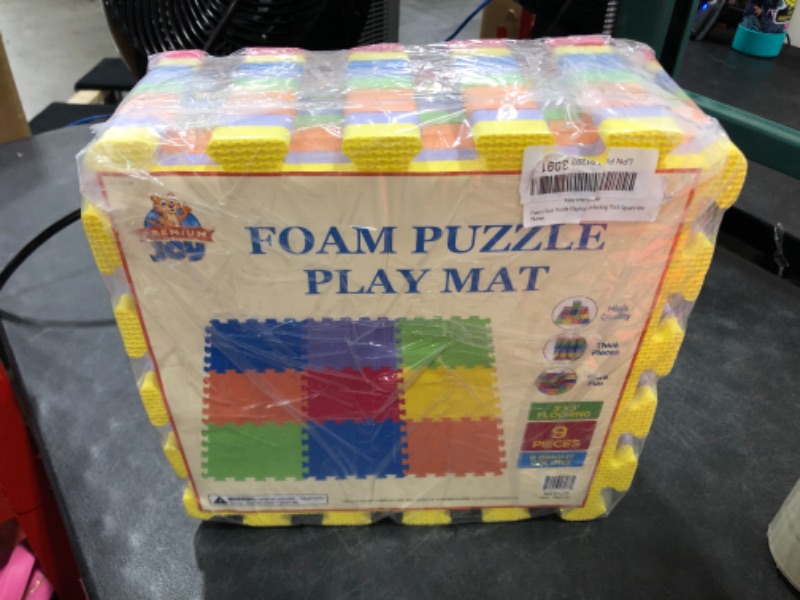 Photo 1 of Foam Floor Puzzle Playmat for Kids - 9 Soft Tiles - 6 Bright Colors - Made in Taiwan from Quality Foam - Interlocking Thick Square Mat
