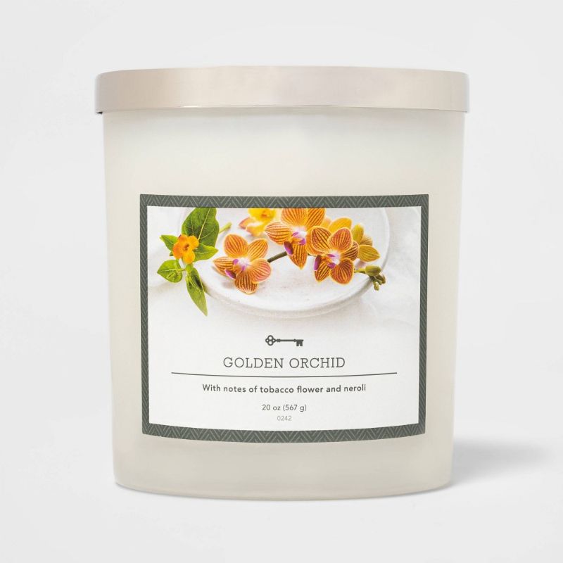 Photo 1 of 20oz Jar 3-Wick Golden Orchid Candle - Threshold™
