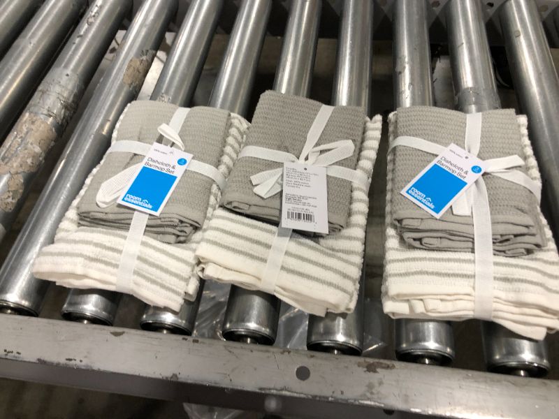 Photo 1 of **pack of three** 3pk 1 Striped, 2 Solid Dish Cloths Jet Gray - Room Essentials™

