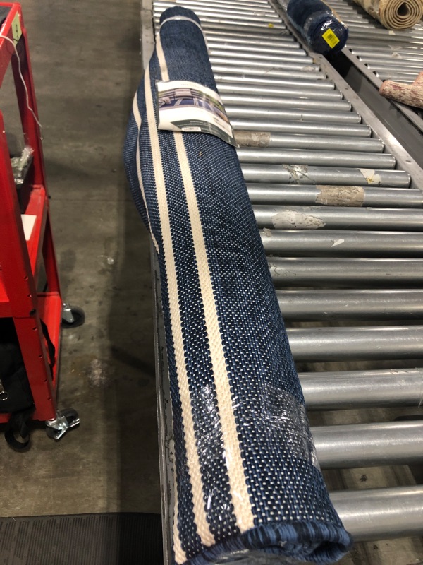 Photo 1 of 5' X 7' Stripe Outdoor Rug Navy - Threshold™
