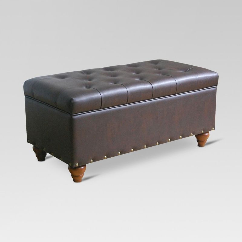 Photo 1 of **BRAND NEW** Tufted Storage Bench with Nailheads Espresso - Threshold™
