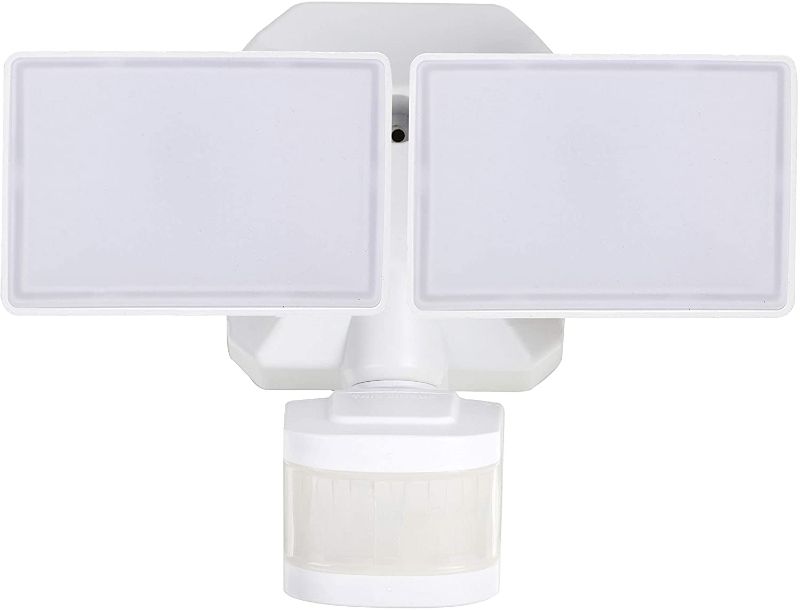 Photo 1 of Dusk-to-Dawn Security Lights with Motion Sensor, 5000K Daylight White, ETL Certified, IP65 Outdoor, 110V 120V Dual-Head Rotatable LED Flood Light for Porch, Garage, Yard, Driveway, EMANER
