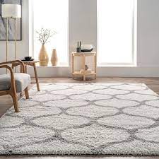 Photo 1 of Beige Naomi Quatrefoil Trellis Area Rug, 3x5ft