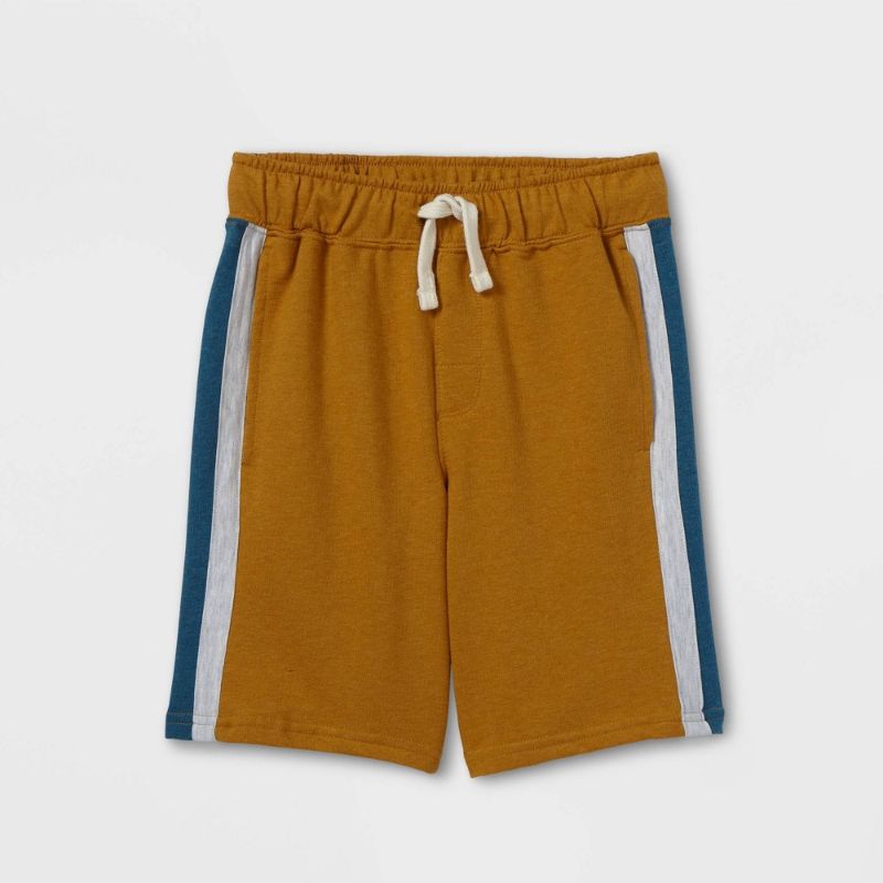 Photo 1 of Boys' Colorblock French Terry Shorts - Cat & Jack™ Gold/Cream/Navy SIZE M (8/10)
