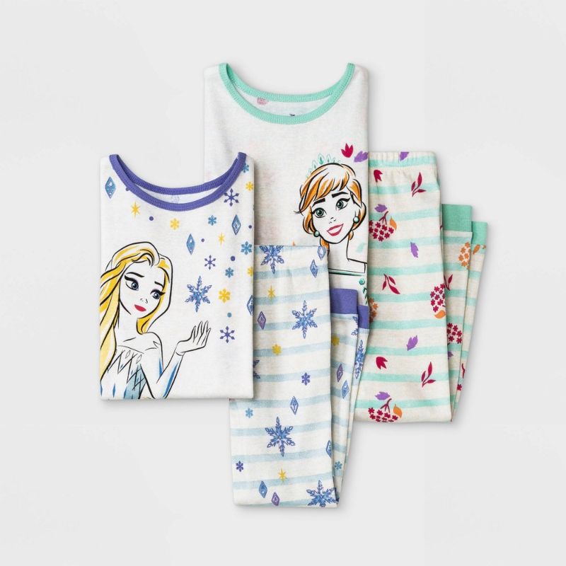 Photo 1 of Toddler Girls' 4pc Frozen Short Sleeve Snug Fit Top and Pants Pajama Set - White
SIZE 4T
2 PACK