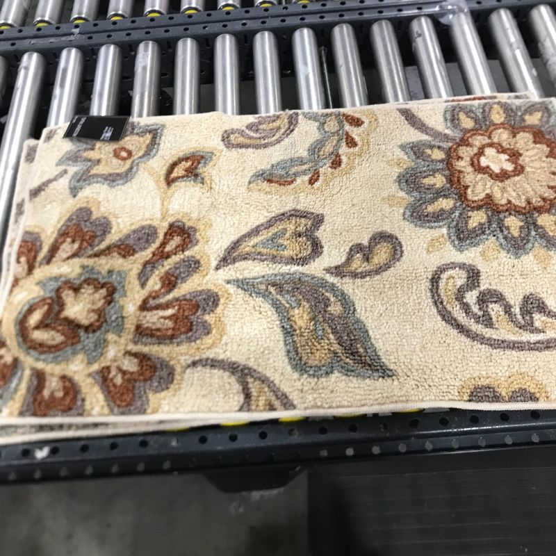 Photo 2 of 1'8"x2'10" Paisley Floral Accent Rug Tan - Maples
