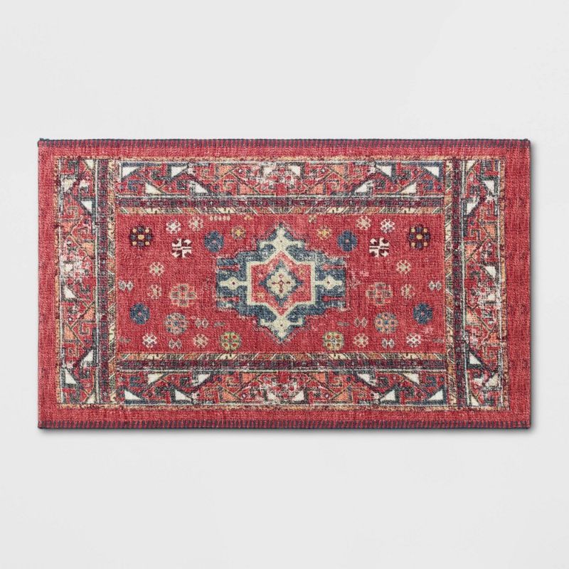 Photo 1 of 34" X 20" Vintage Persian Medallion Kitchen Rug Red - Threshold™
