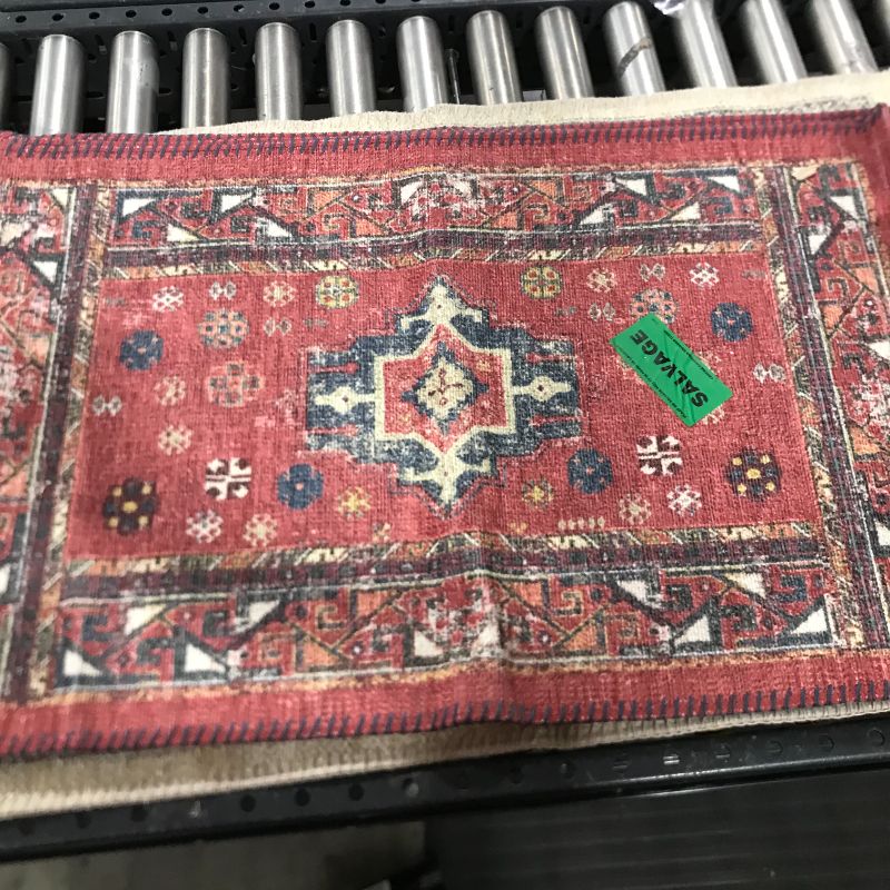 Photo 2 of 34" X 20" Vintage Persian Medallion Kitchen Rug Red - Threshold™
