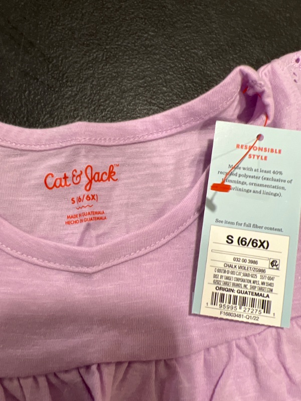 Photo 3 of Girls' Slub-Knit Eyelet T-Shirt - Cat & Jack™ 2 PACK SIZE S 6/6X 2 PACK 