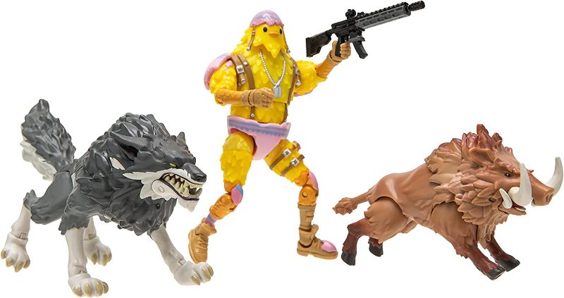 Photo 1 of Fortnite Wolf and Boar - Duo Mode - 4-inch Articulated Wolf, Boar and Cluck Figures with Weapon Accessory