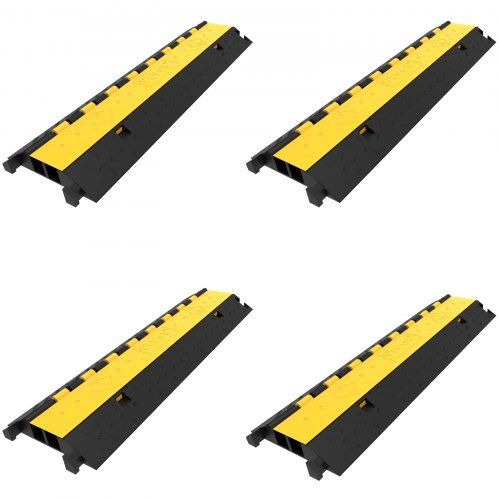 Photo 1 of 4 Pack Rubber Cable Protector Ramp 2 Channel Heavy Duty 66,000lb Capacity Cable 40 x 6IN