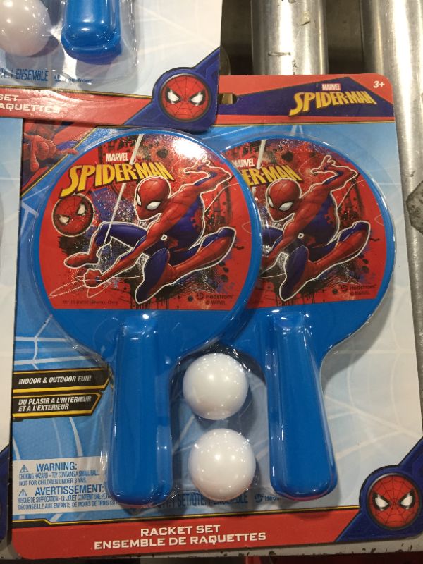 Photo 3 of Hedstrom Marvel Spider-man Ping Pong Racket Paddle & Balls Set (3+)
