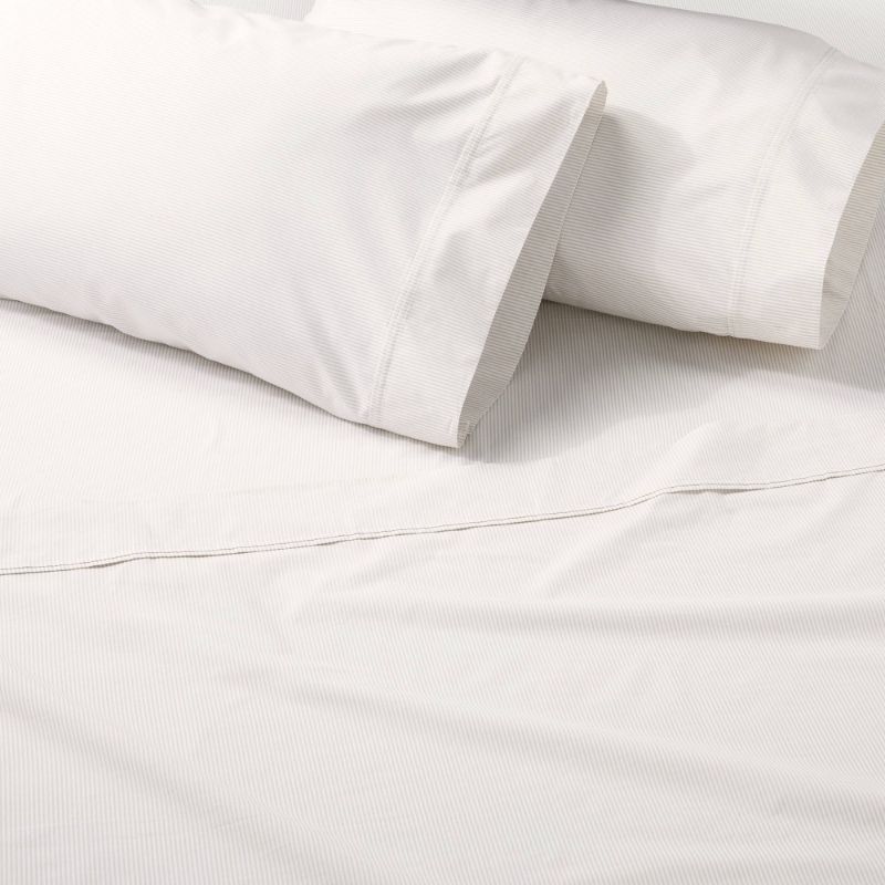 Photo 1 of 3pc Cotton Percale Microstripe Sheet Set /Sour Cream - Hearth & Hand™ with Magnolia
twin sheet
